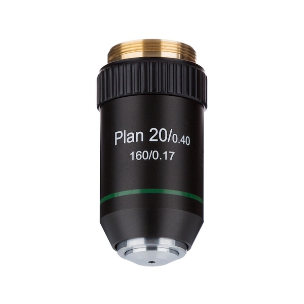 Amscope 20X Plan Achromatic Microscope Objective Lens with Black Finish